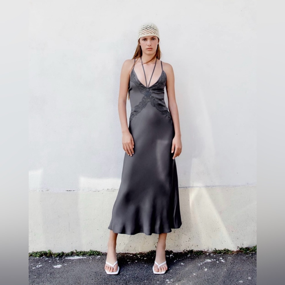 Zara Gray satin Dress
